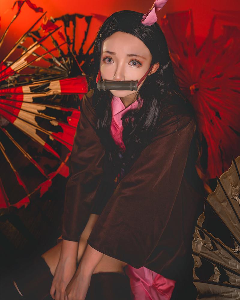 Dämon Slayer Kimetsu nein Yaiba Nezuko Kamado Kimono Cosplay Kostüme